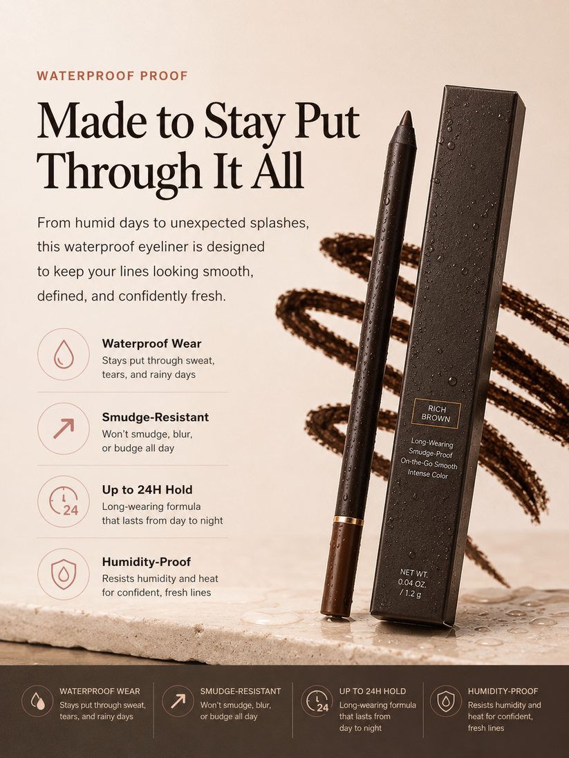 Waterproof eyeliner proof